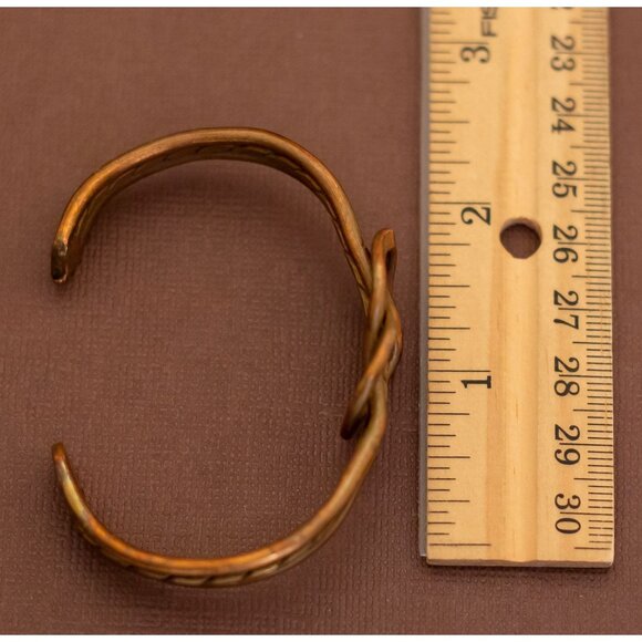 Vintage Art Nouveau Elven Copper Tone Cuff Bracelet 7 inch - U5 - Picture 3 of 3